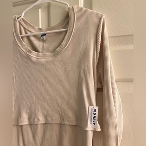 NWT Old Navy maternity ivory ribbed dress